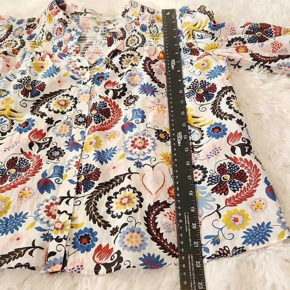 Boden Ruched Long Balloon Sleeve Blouse Womens Size 6 - Picture 5 of 11